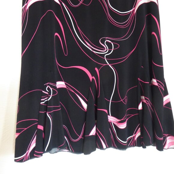 Fun Flirty Black with Pink/White Swirl Skirt by Susan Lawrence - Picture 4 of 4